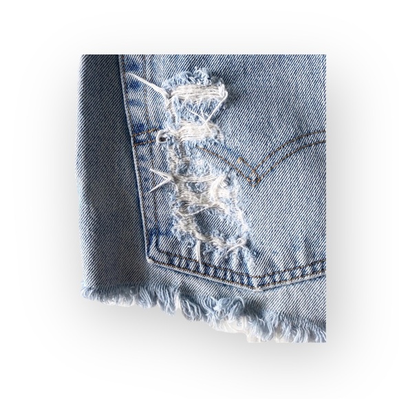 LF Furst of a Kind ★ Festival Levi's® Red Tab 501’s® ★ Lace Inset Denim Shorts ★ - Picture 5 of 16